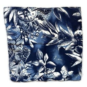 Dana Buchman Women's Vintage Navy Small Floral Printed Head / Neck Scarf